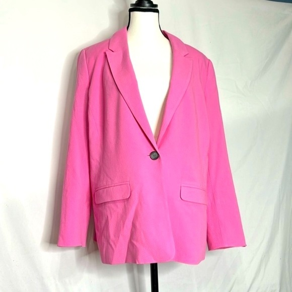 Halogen | Bubblegum Hot Pink Blazer Single Button - Picture 1 of 4